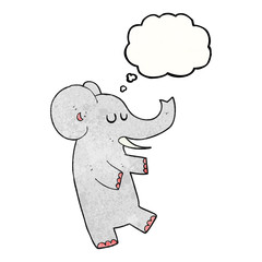 thought bubble textured cartoon dancing elephant