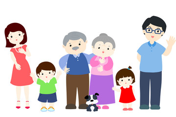 lively family character design vector illustration