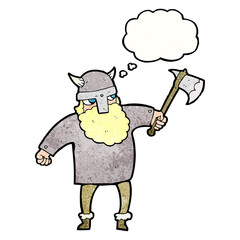 thought bubble textured cartoon viking warrior