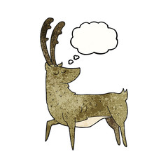 thought bubble textured cartoon manly stag