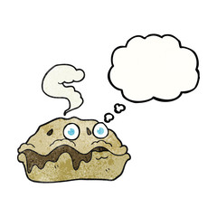 thought bubble textured cartoon hot pie