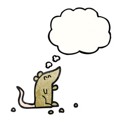 thought bubble textured cartoon mouse