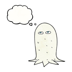 thought bubble textured cartoon halloween ghost