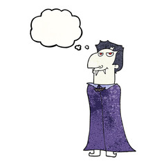 thought bubble textured cartoon vampire