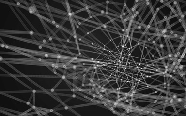 Abstract polygonal space low poly dark background