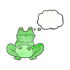 thought bubble textured cartoon frog