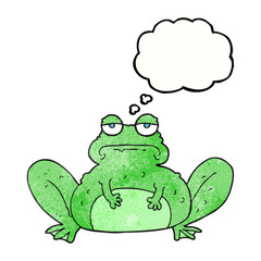 thought bubble textured cartoon frog