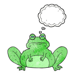 thought bubble textured cartoon frog