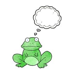 thought bubble textured cartoon frog