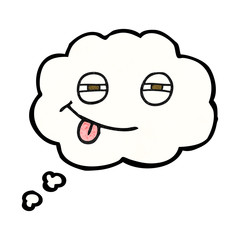 thought bubble textured cartoon suspicious eyes