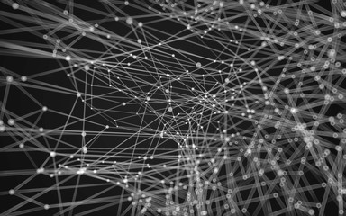 Abstract polygonal space low poly dark background