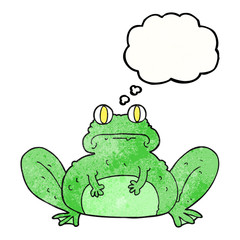 thought bubble textured cartoon frog