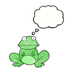 thought bubble textured cartoon frog