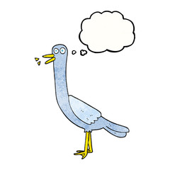 thought bubble textured cartoon bird