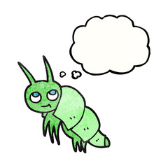 thought bubble textured cartoon little bug
