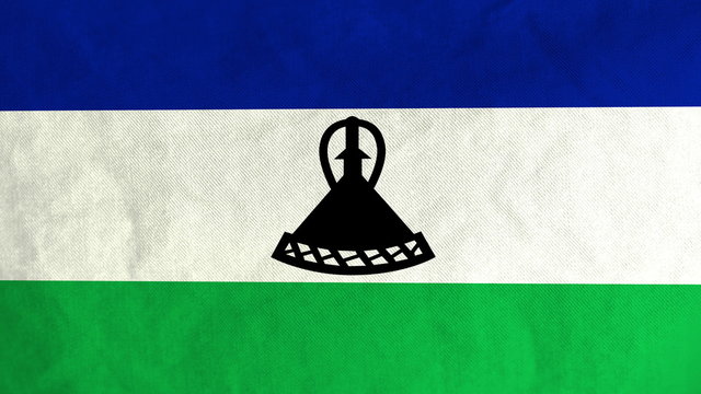 Mosotho flag waving in the wind (full frame footage in 4K UHD resolution).