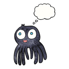 thought bubble textured cartoon spider