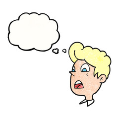 thought bubble textured cartoon shocked man