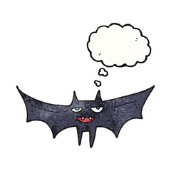 thought bubble textured cartoon halloween bat