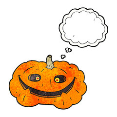 thought bubble textured cartoon pumpkin