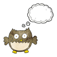 thought bubble textured cartoon owl