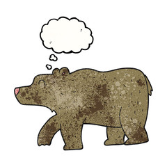 thought bubble textured cartoon bear