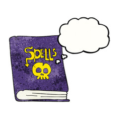 thought bubble textured cartoon spell book