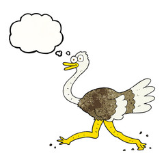 thought bubble textured cartoon ostrich