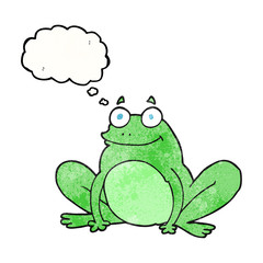thought bubble textured cartoon happy frog