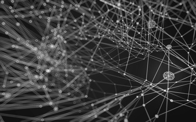 Abstract polygonal space low poly dark background