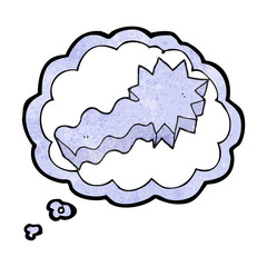 thought bubble textured cartoon shooting star