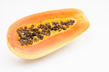papaya in white background