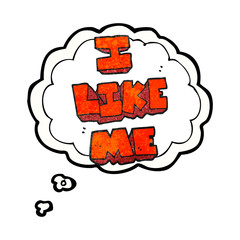 thought bubble textured cartoon i like me symbol