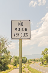 No Motor Vehicles Sign