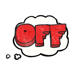 thought bubble textured cartoon off sign