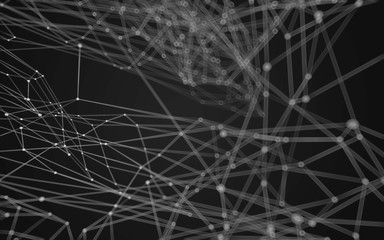 Abstract polygonal space low poly dark background