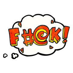 thought bubble textured cartoon swearword