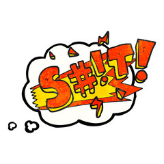thought bubble textured cartoon swearword