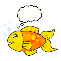 thought bubble textured cartoon fish