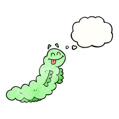thought bubble textured cartoon caterpillar