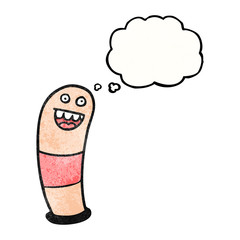 thought bubble textured cartoon worm