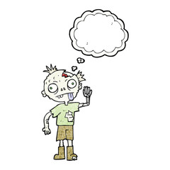 thought bubble textured cartoon zombie