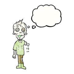 thought bubble textured cartoon zombie
