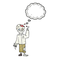 thought bubble textured cartoon zombie