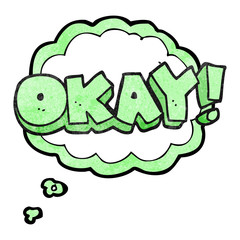thought bubble textured cartoon okay symbol