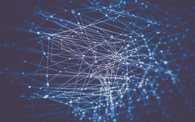 Abstract polygonal space low poly dark background