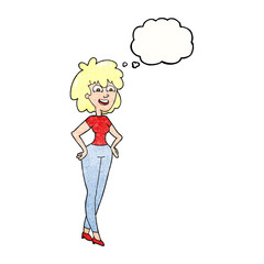 thought bubble textured cartoon surprised woman