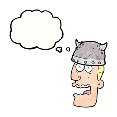 thought bubble textured cartoon screaming warrior man