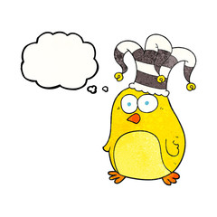 thought bubble textured cartoon funny bird