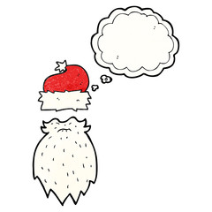 thought bubble textured cartoon santa hat and beard